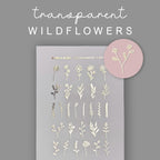 Transparent Wildflower Stickers - Foiled Clear Deco Sticker
