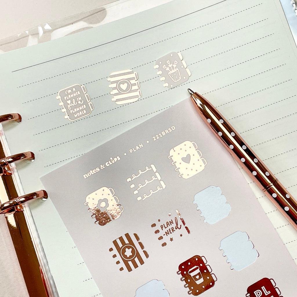 Foiled Planner Time Stickers: Decorative Planning Stickers