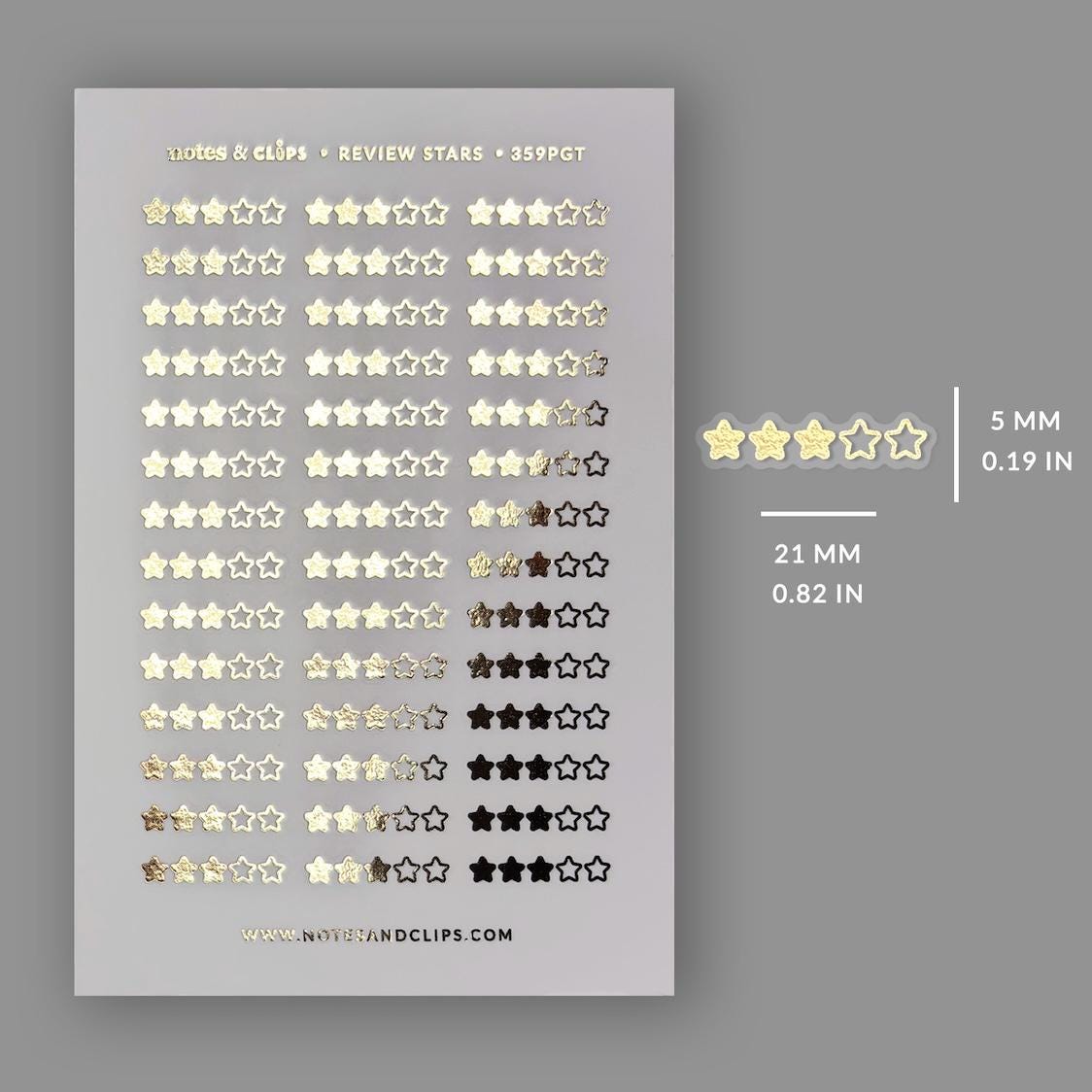 Foiled Star Rating Stickers - Clear or White Sticker Paper