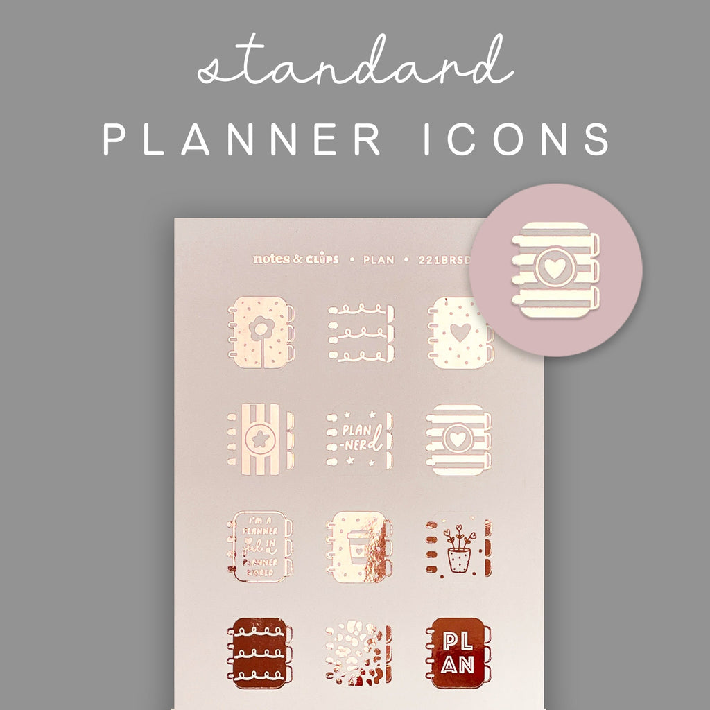 Foiled Planner Time Stickers: Decorative Planning Stickers
