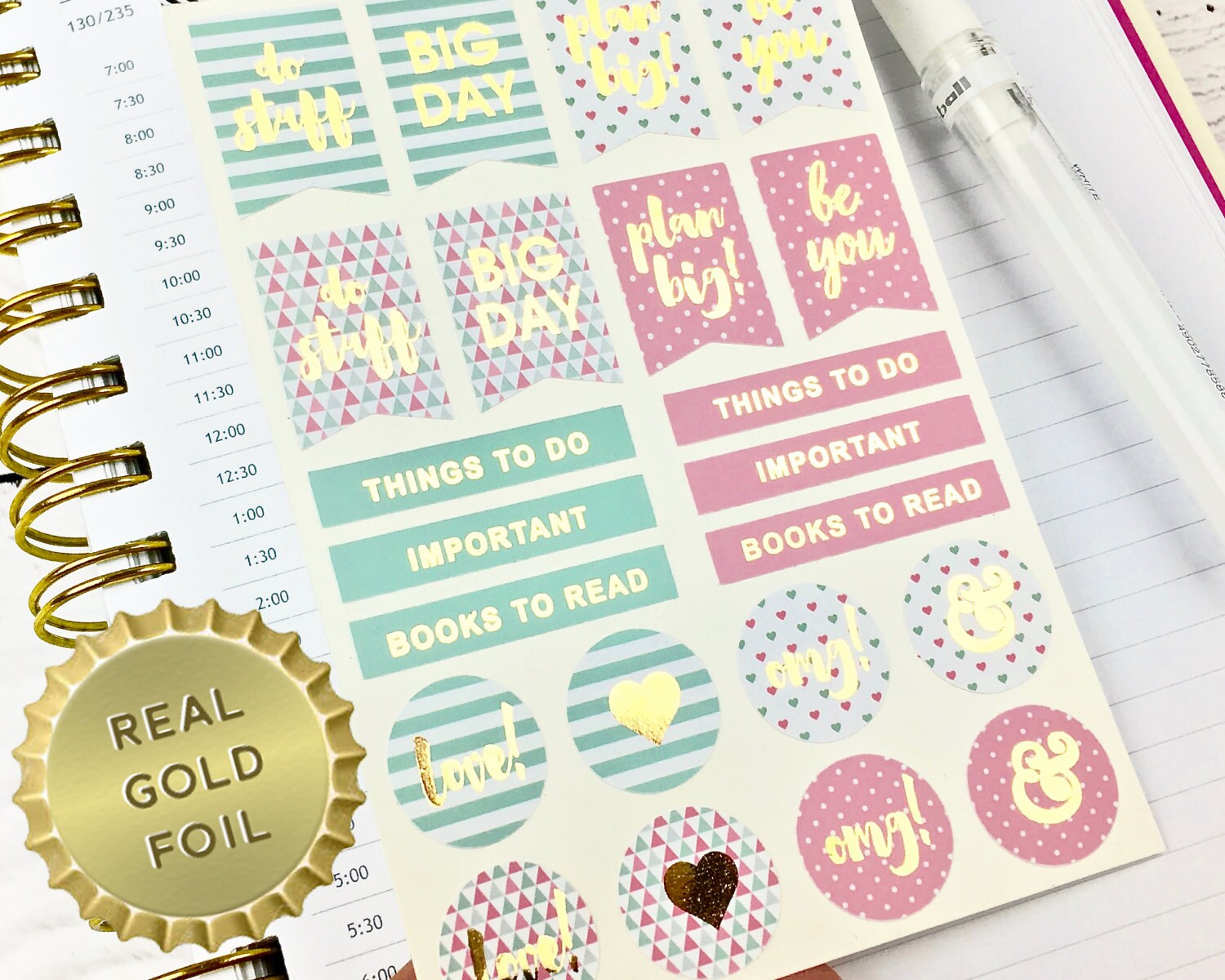 Foil Planner Stickers
