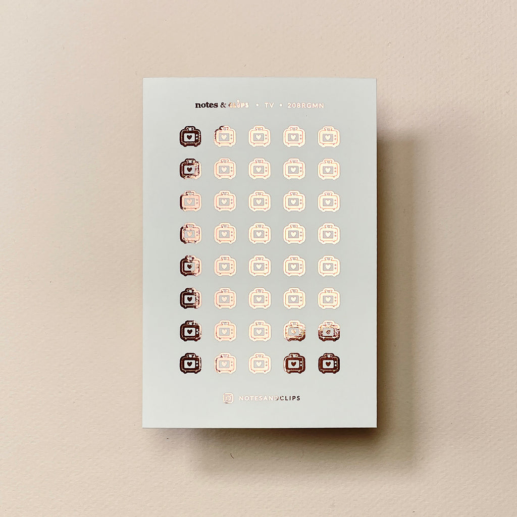 Foiled TV Planner Stickers: Mini Icon Stickers