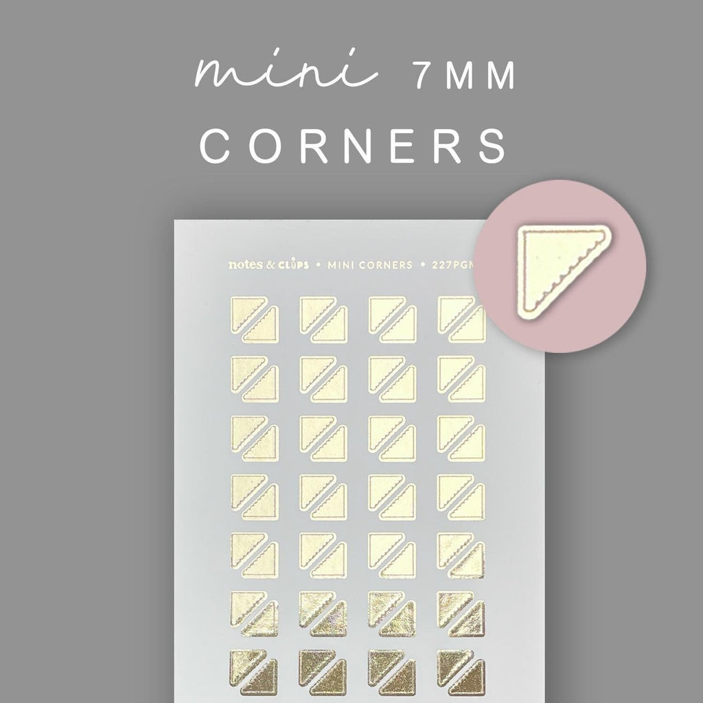Mini Corner Planner Stickers: 7mm Foiled Stickers