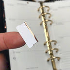 Blank Tab Stickers - White with Foil trim