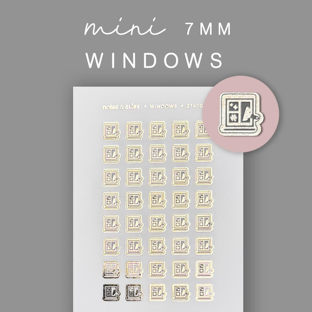 Foiled Window Icon Planner Stickers: Housekeeping, Mini Planner Icons