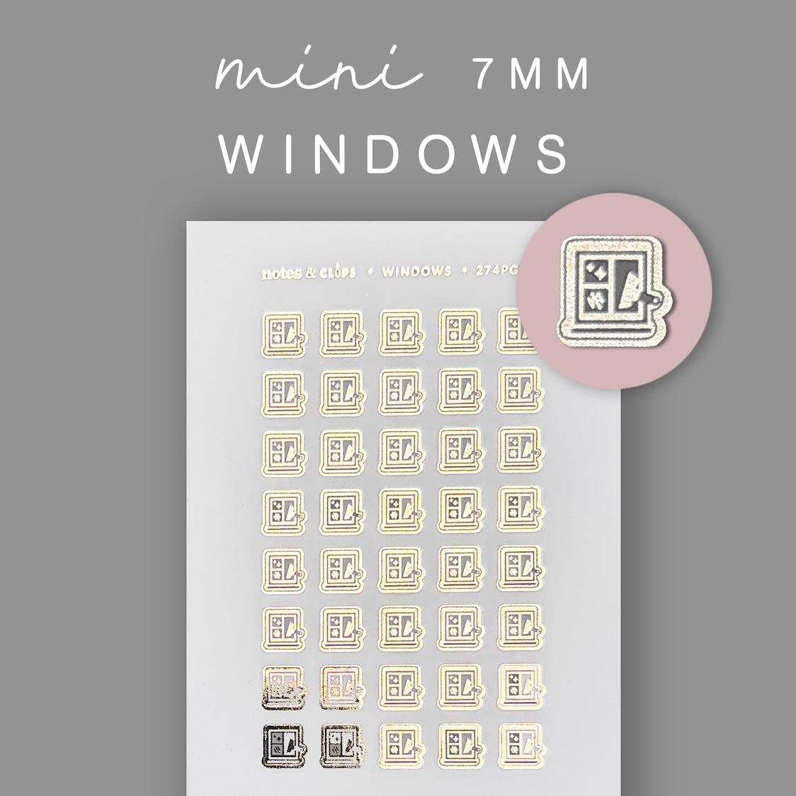 Foiled Window Icon Planner Stickers: Housekeeping, Mini Planner Icons