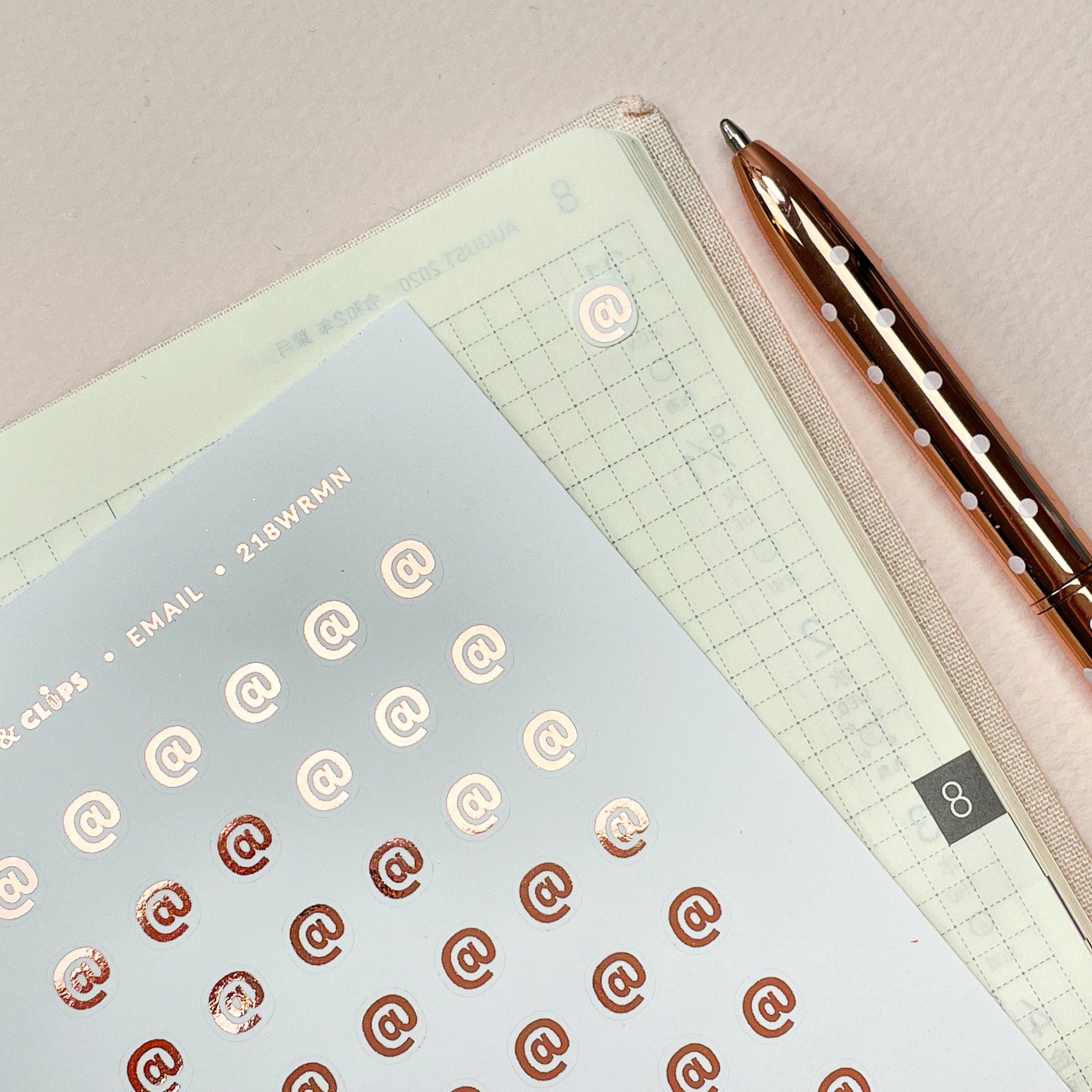 Mini Email Icon Planner Stickers: Foiled Hobonichi Weeks Stickers