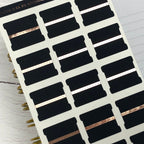 Blank Tab Stickers - Black with Foil trim