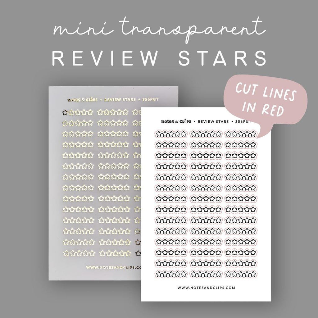 Foiled Star Rating Stickers - Clear or White Sticker Paper