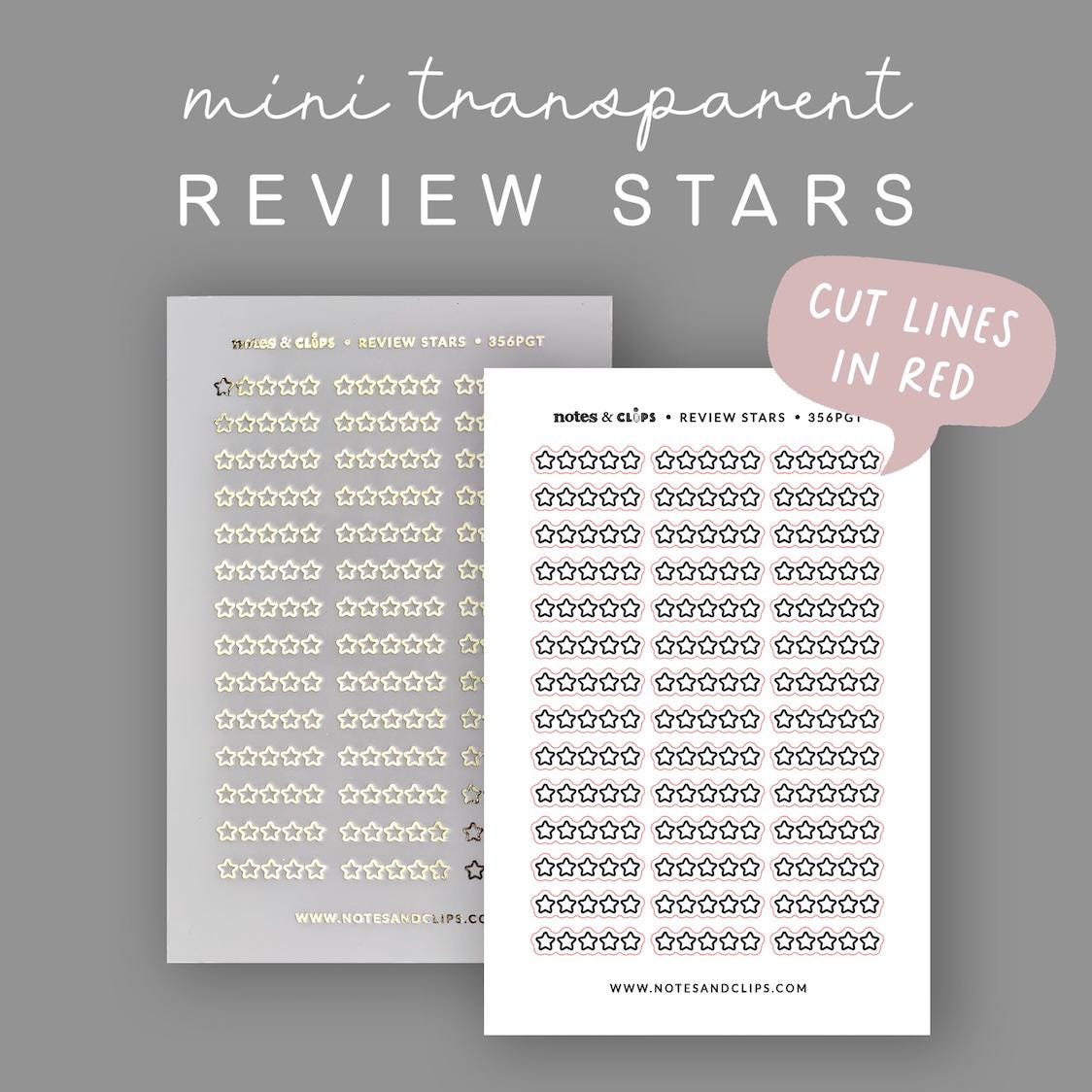 Foiled Star Rating Stickers - Clear or White Sticker Paper