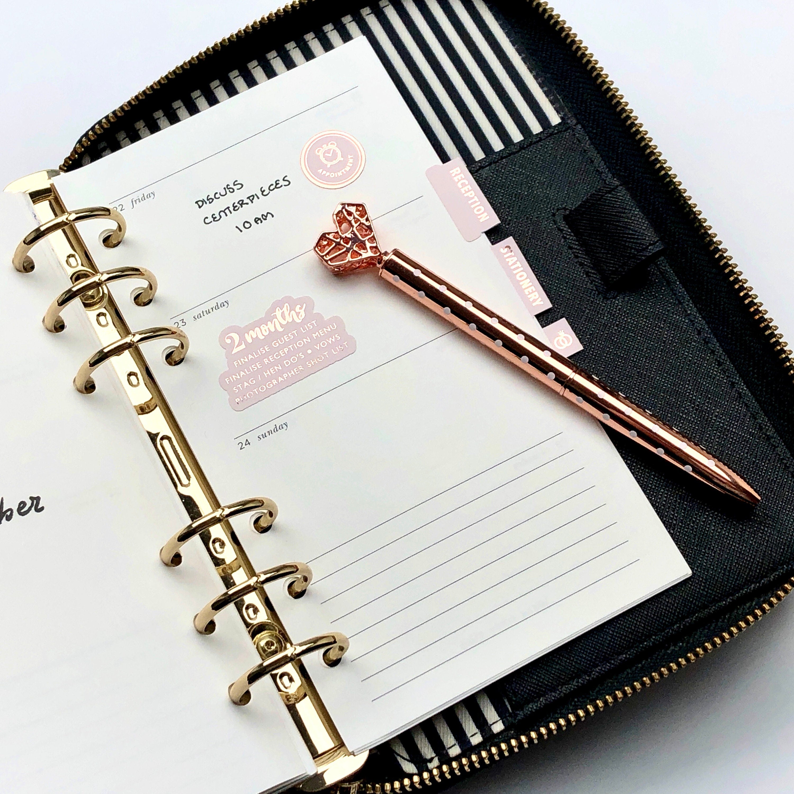 Foiled Milestone Wedding Planning Stickers