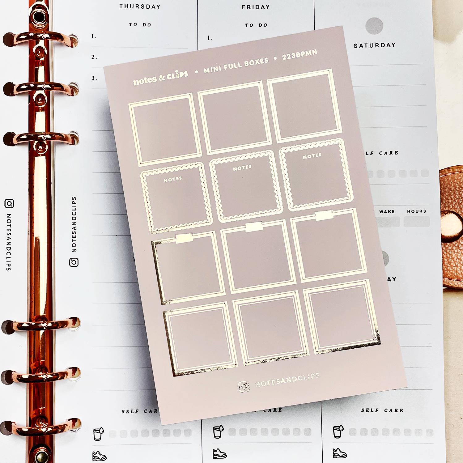 Blush Pink Foiled Mini Planner Stickers: Hobonichi Weeks (21mm)