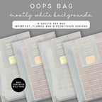 Pack of 10 Foiled Oops Planner Stickers with Mostly Foiled Backgrounds