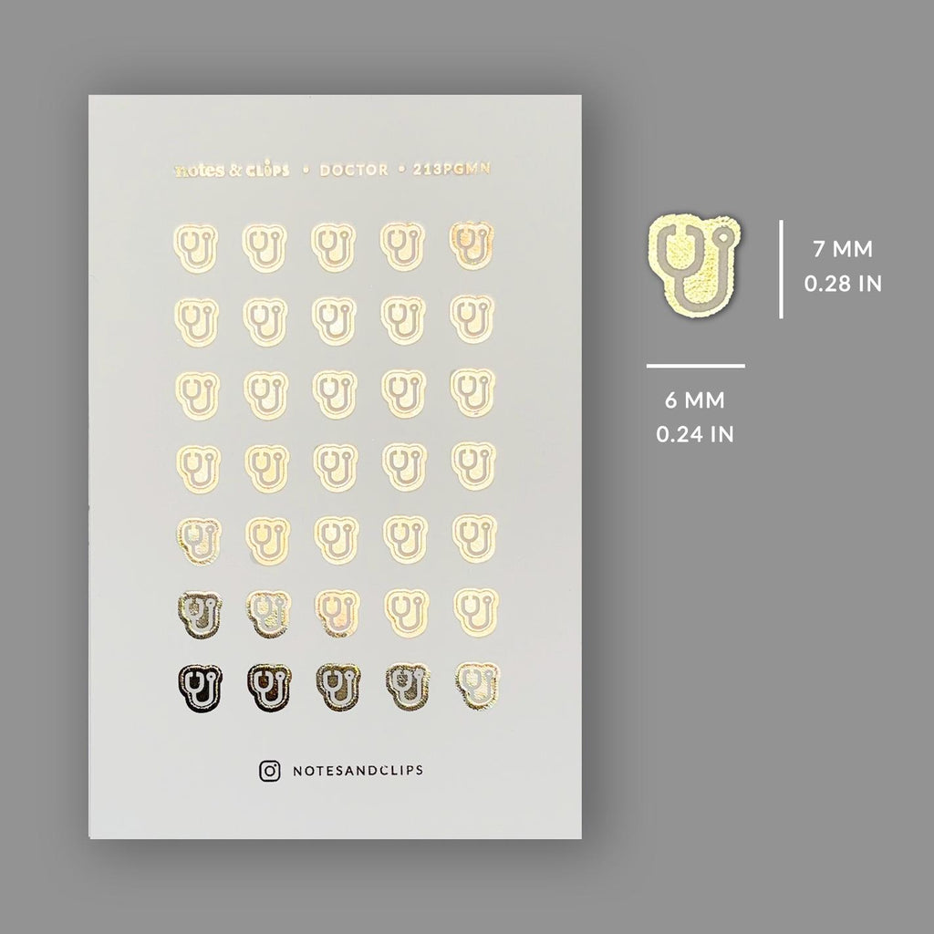 Foiled Doctor Appointment Planner Stickers: Mini Functional Stickers