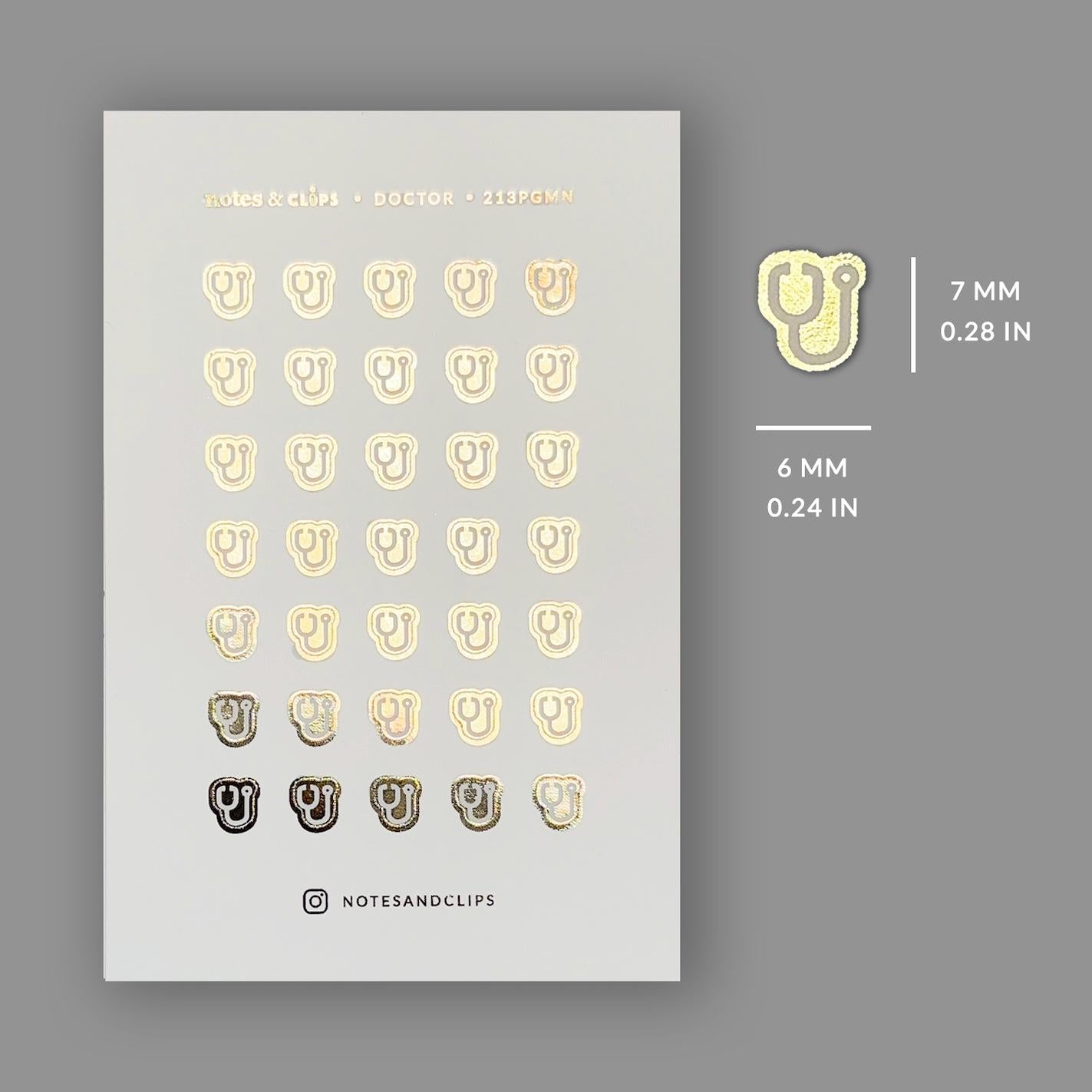 Foiled Doctor Appointment Planner Stickers: Mini Functional Stickers