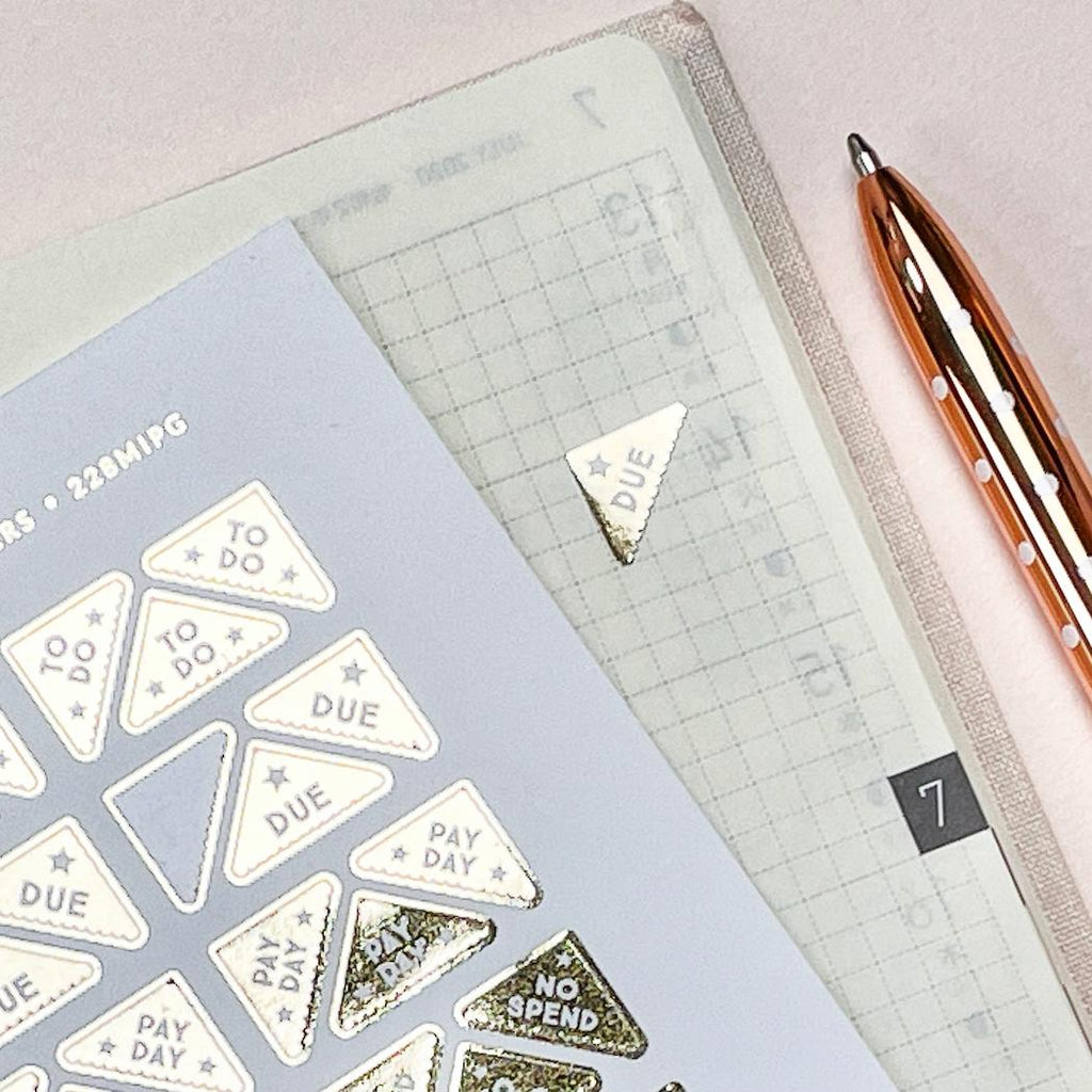 Mini Task Corner Stickers: Foiled Planner Reminders