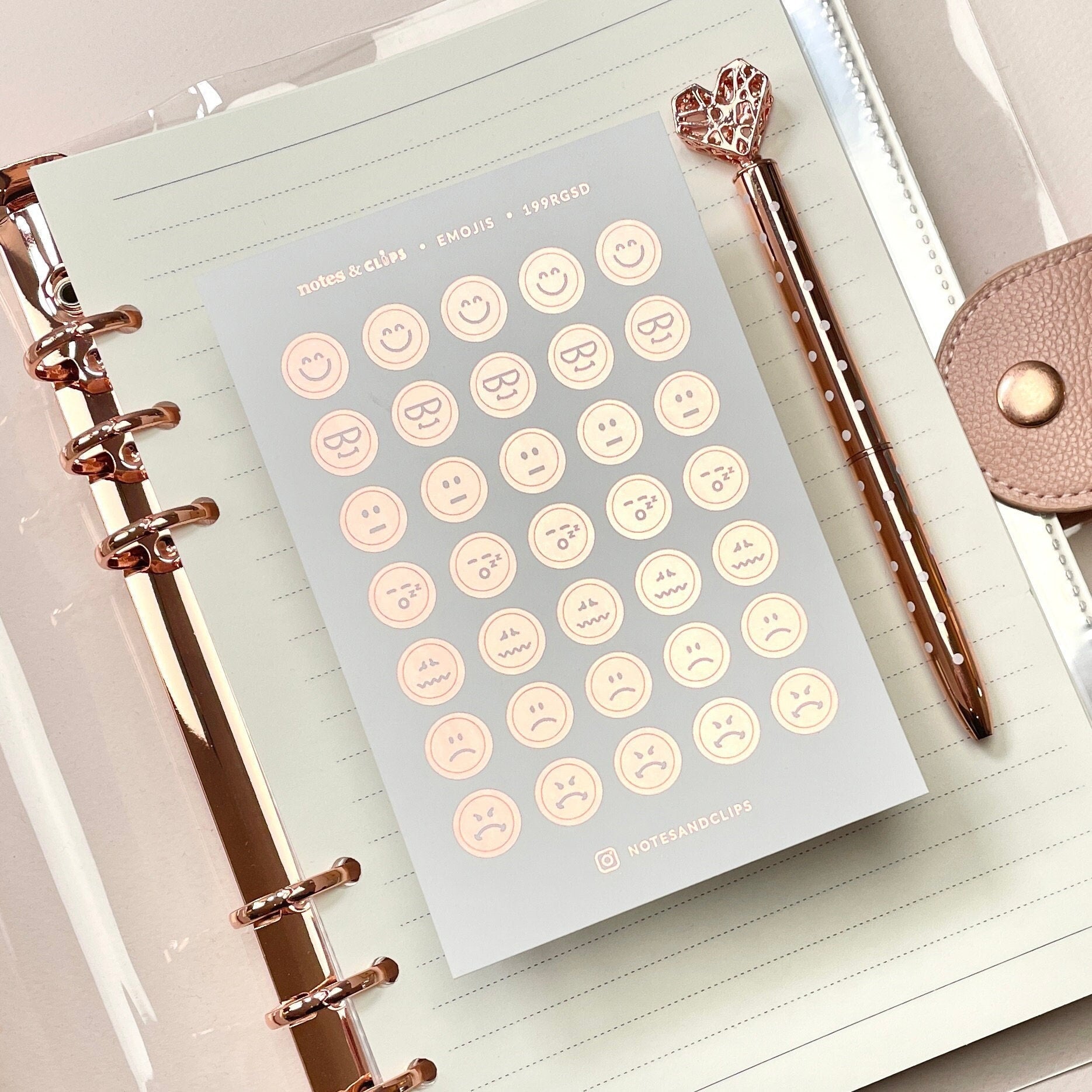 Foiled Emoji Mood Tracker Stickers: Planner Embellishments