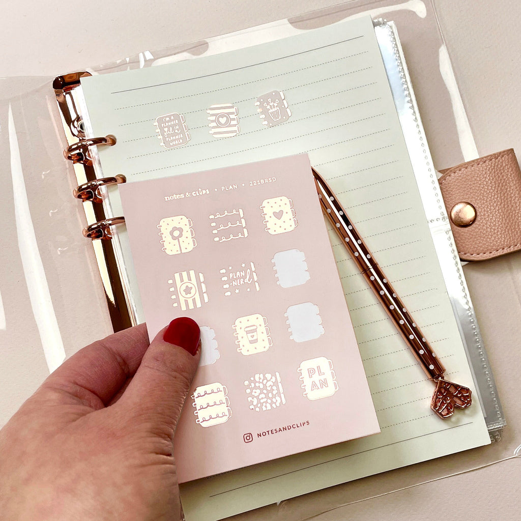 Foiled Planner Time Stickers: Decorative Planning Stickers