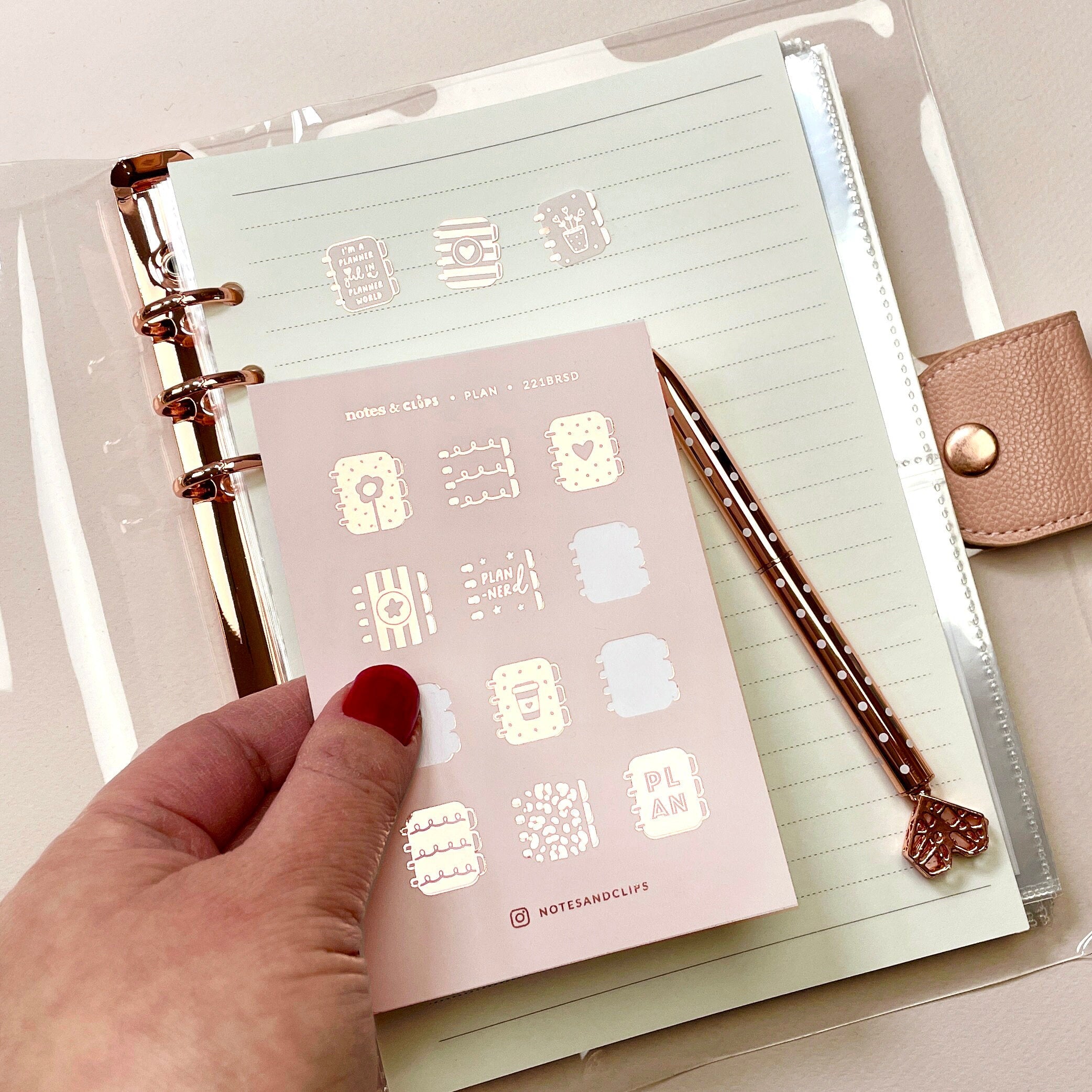 Foiled Planner Time Stickers: Decorative Planning Stickers