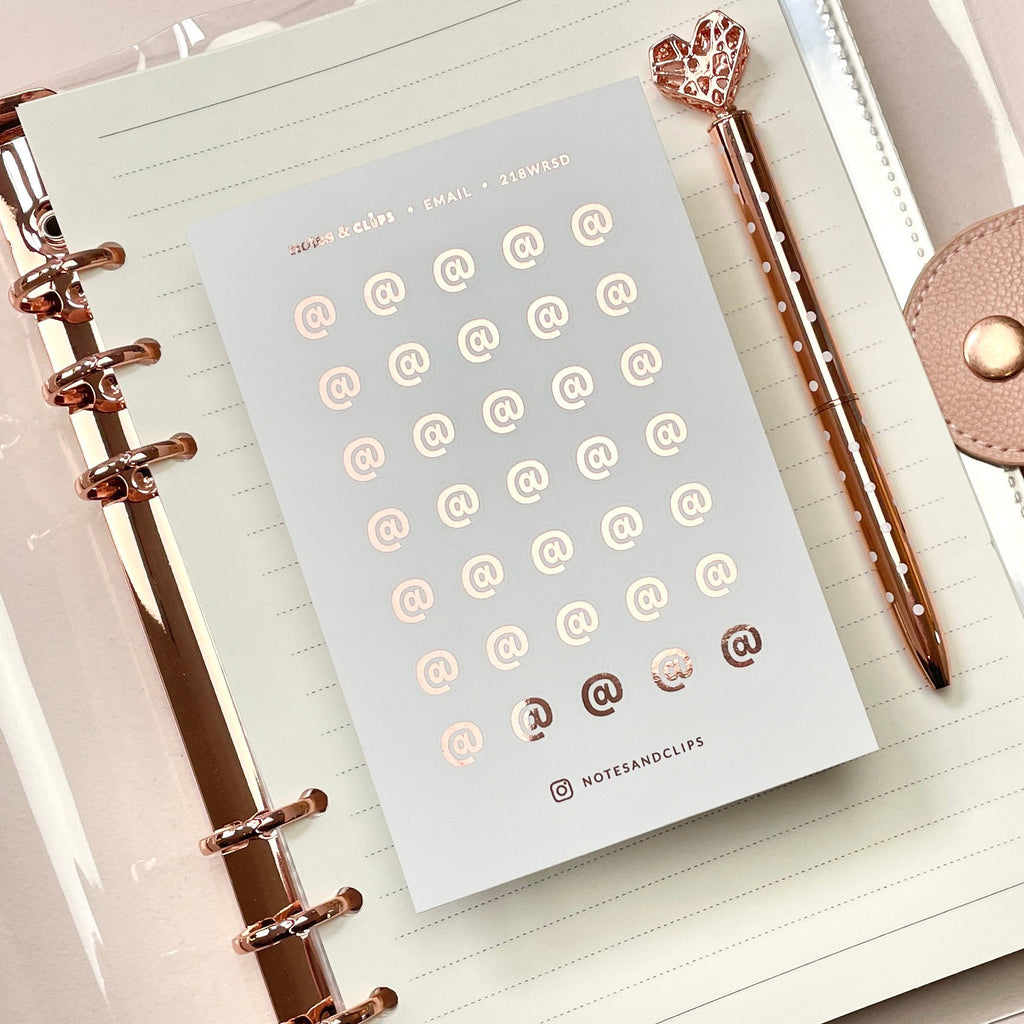 Foiled Email Planner Stickers: 9mm Icon Stickers