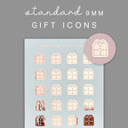 Foiled Gift Planner Stickers: Birthday Party Event Icons