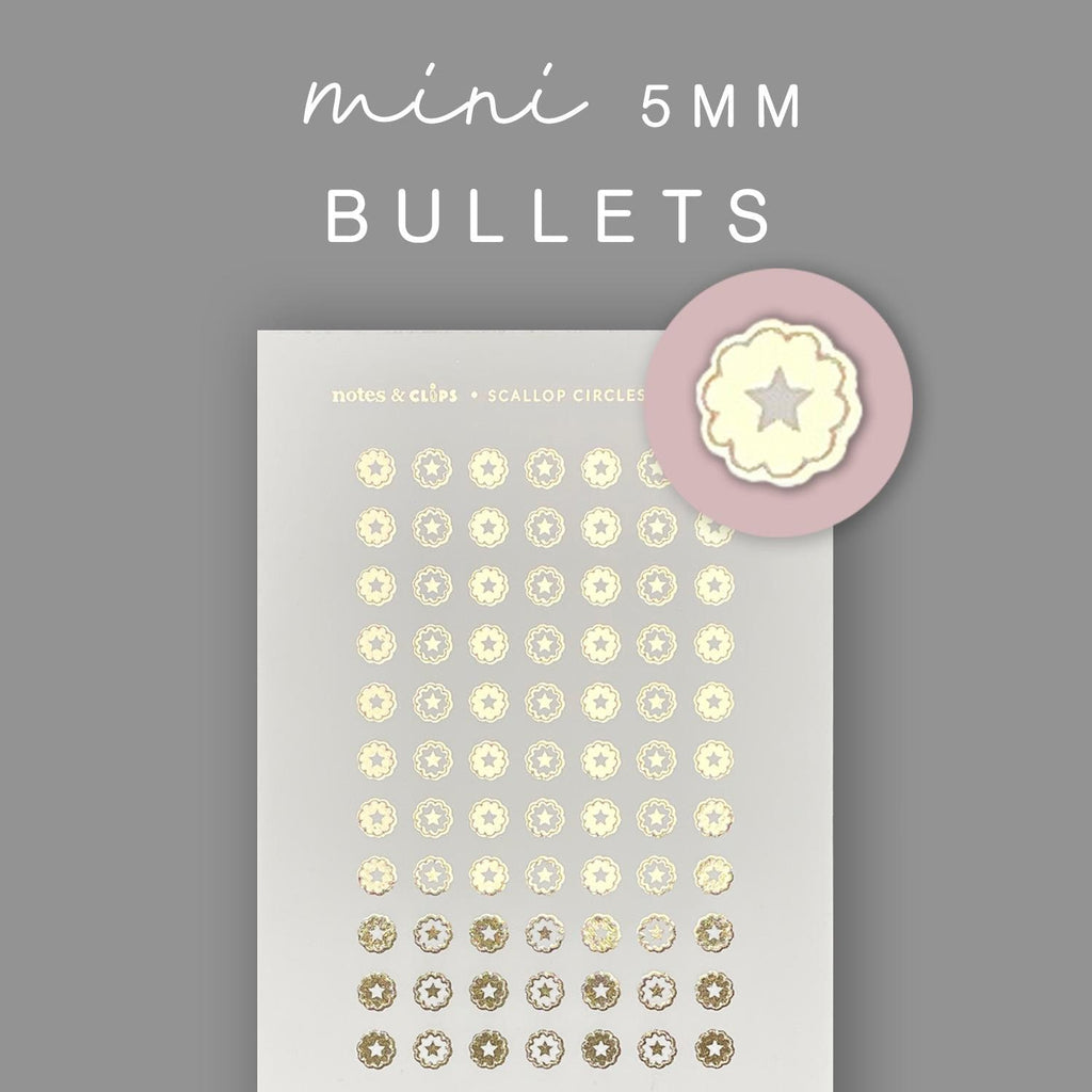 Mini Scallop Planner Stickers: 5mm Bujo Stickers
