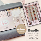 Blush Pink Stationery Set: Rose Gold Accents, Letterbox Gift