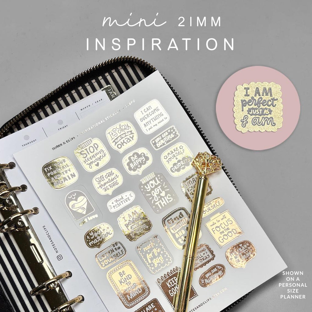 Foiled Inspiration Stickers for Planners