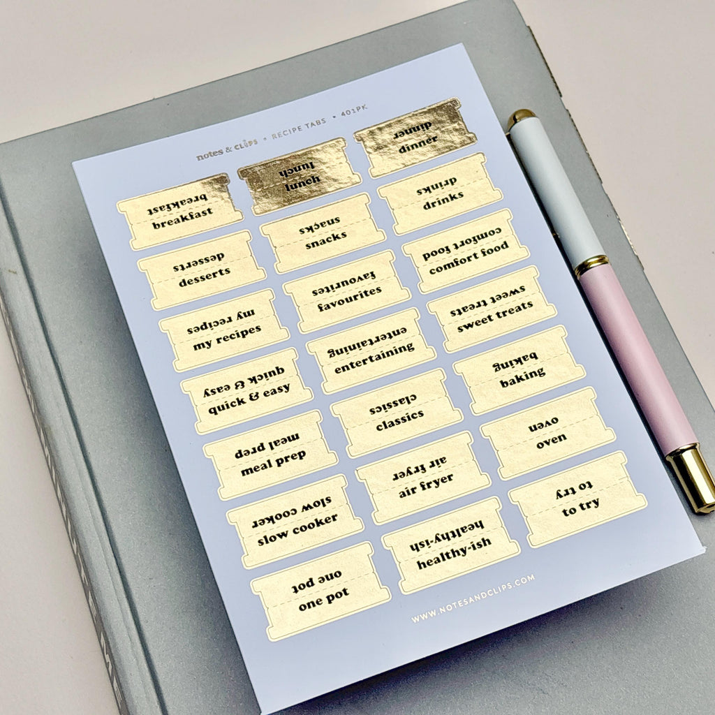 Recipe Book Tabs