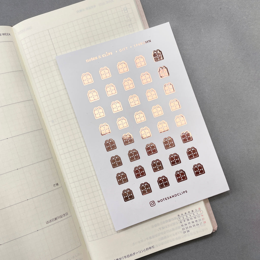 Foiled Mini Gift Icons Planner Stickers
