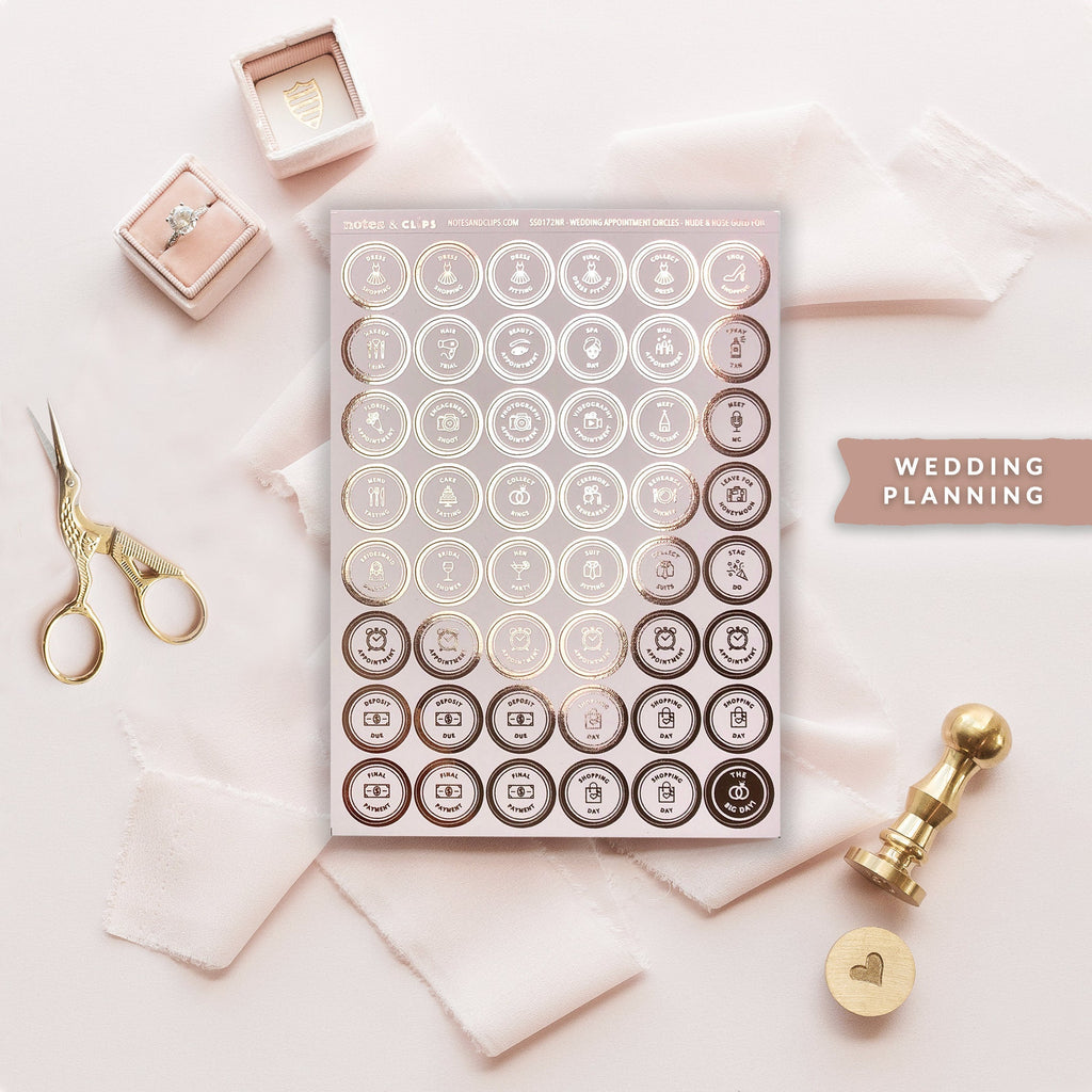 Foiled Appointment Stickers - Wedding Planning Stickers