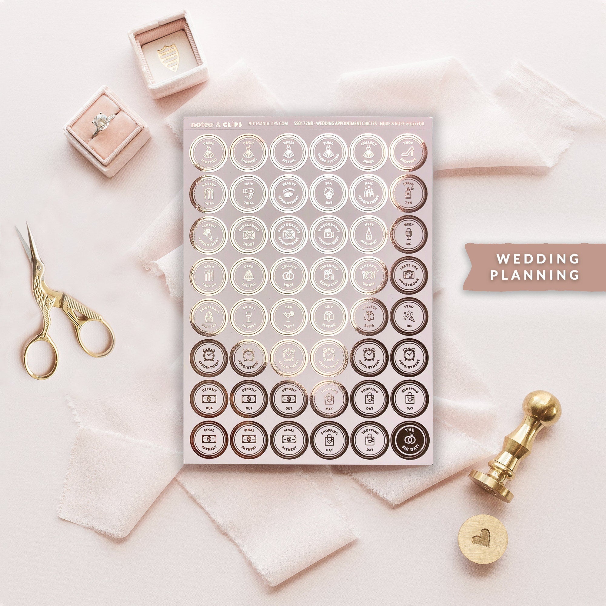 Foiled Appointment Stickers - Wedding Planning Stickers