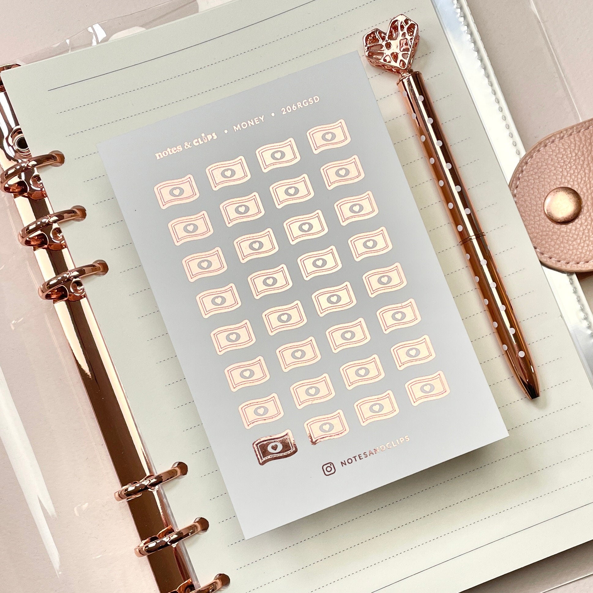 Foiled Money Icon Stickers: Planner Payday Stickers