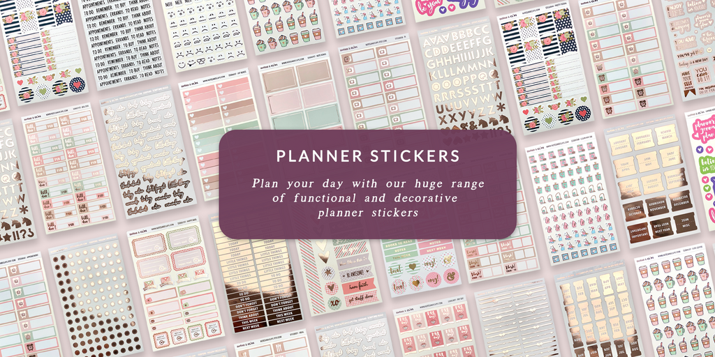 Plan your day with our huge range of functional planner stickers and decorative planner stickers.