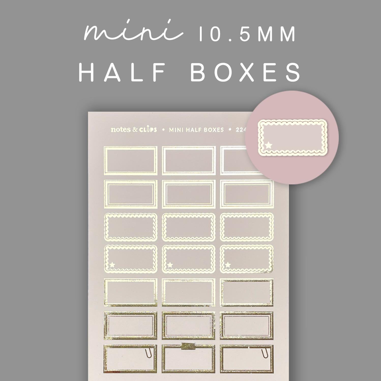 Blush Pink Foiled Mini Half Box Planner Stickers: Hobonichi Weeks