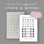 Moon Stickers - Foiled Transparent Decorative Planner Stickers