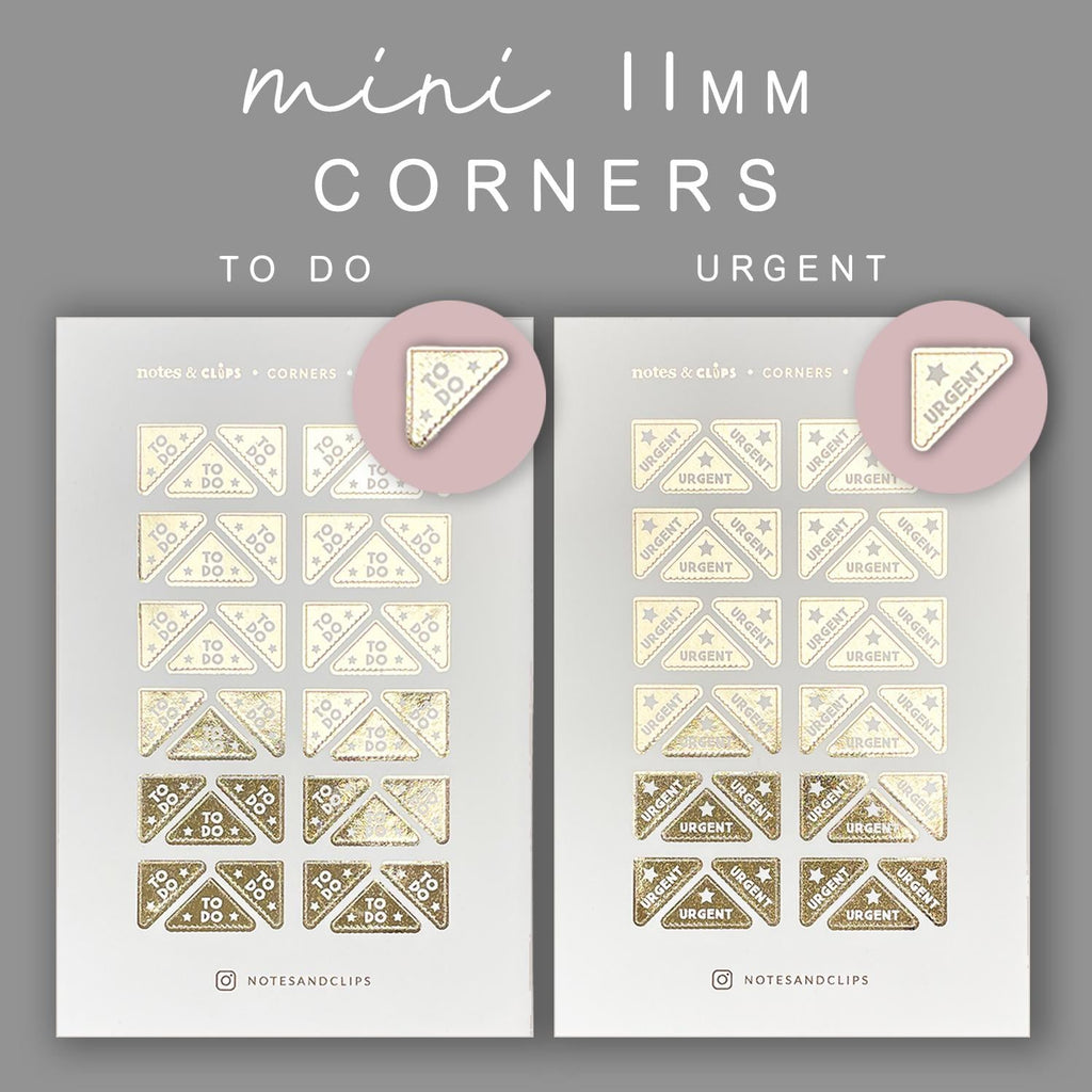 Mini Task Corner Stickers: Foiled Planner Reminders