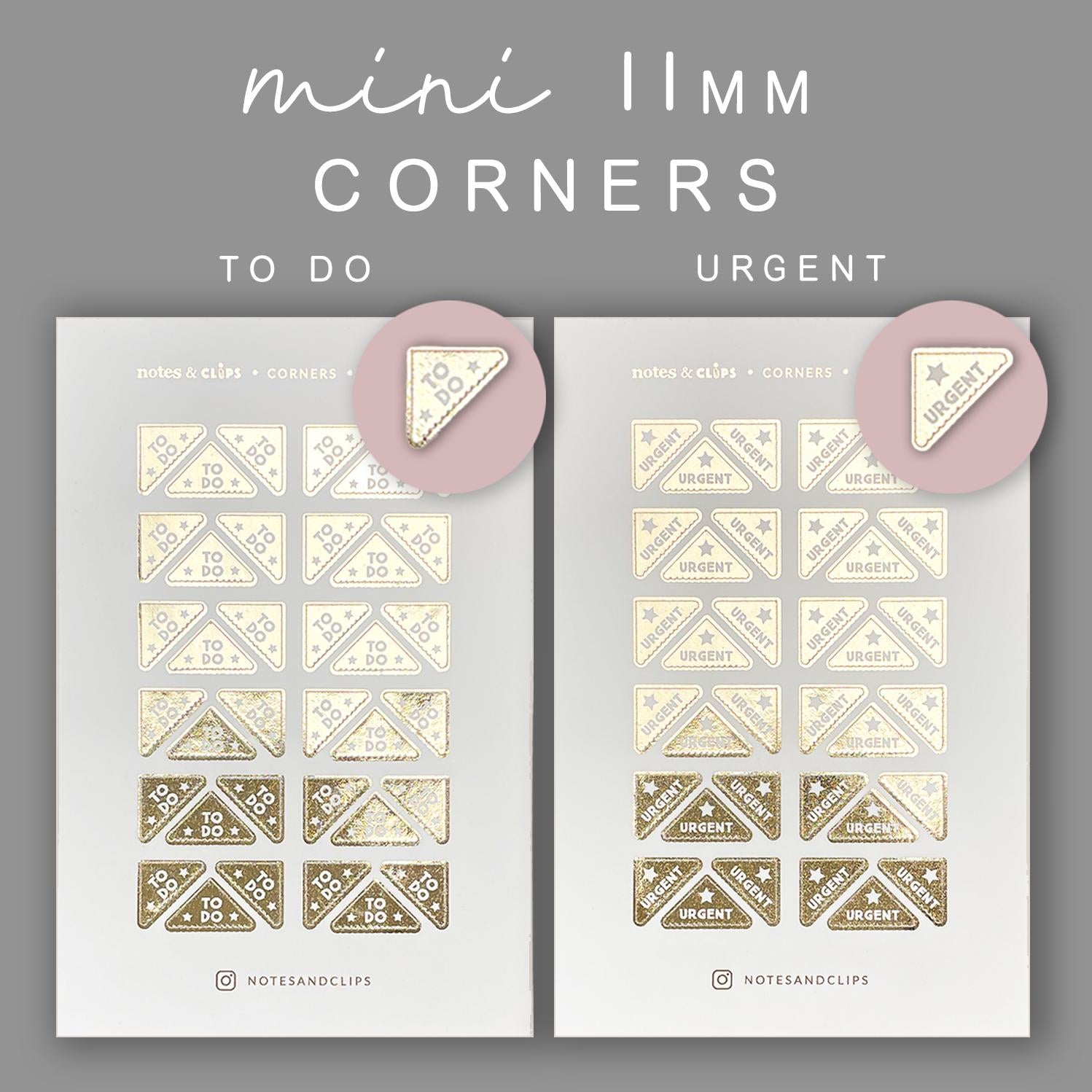Mini Task Corner Stickers: Foiled Planner Reminders