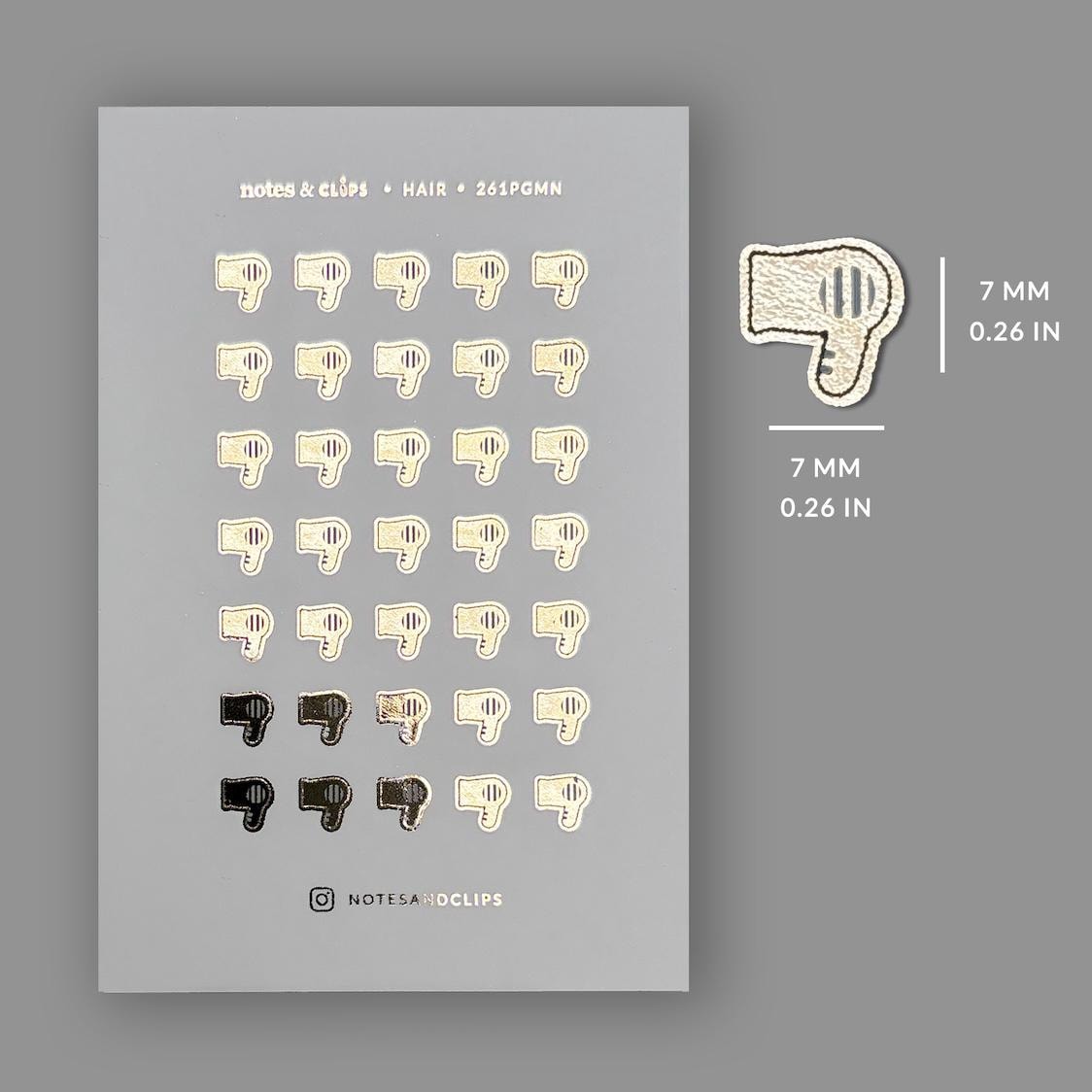 Foiled Hair Appointment Stickers: Planner Mini Icons
