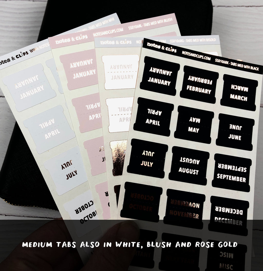 Blush Foiled Medium Tab Stickers