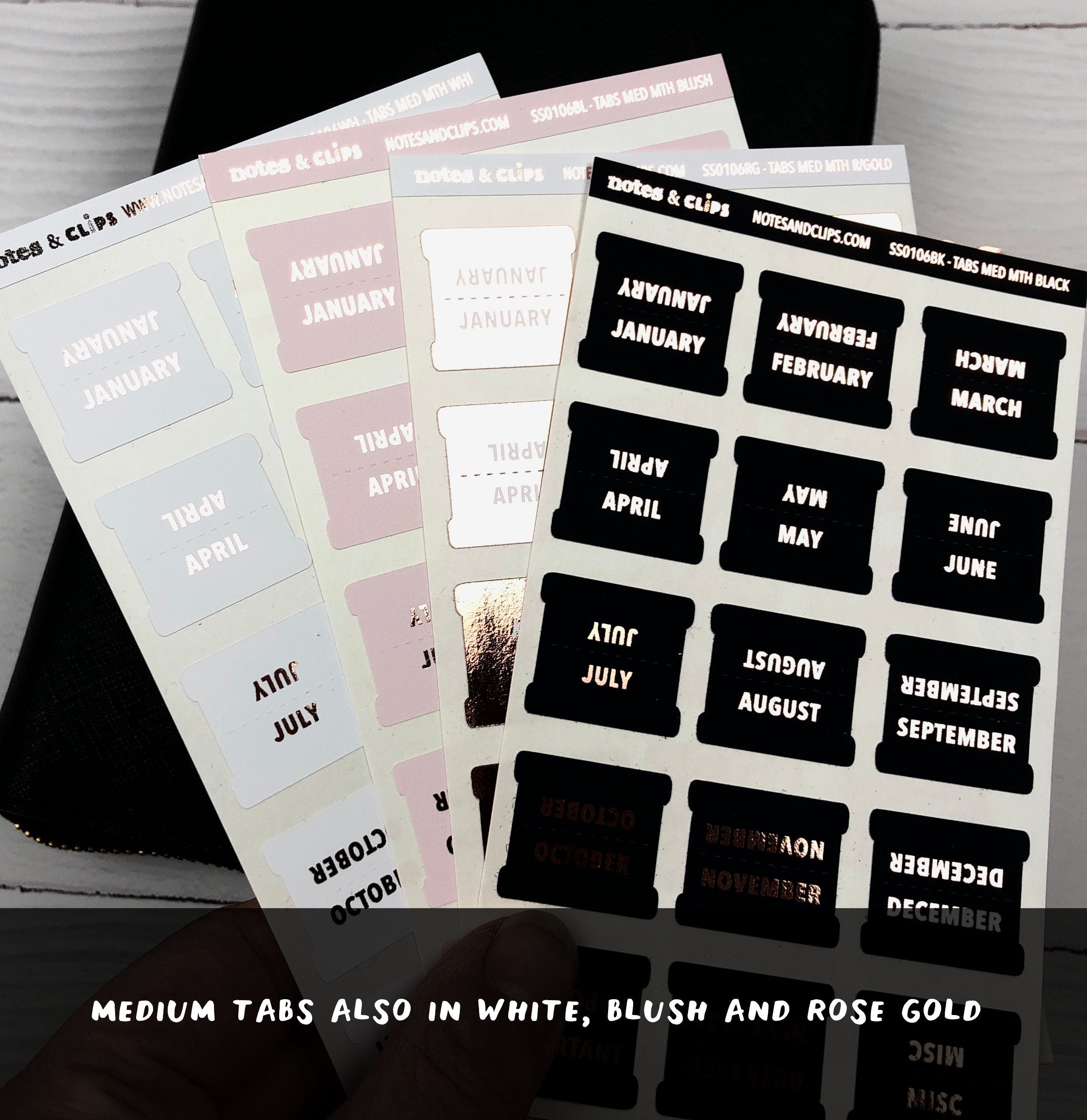Blush Foiled Medium Tab Stickers