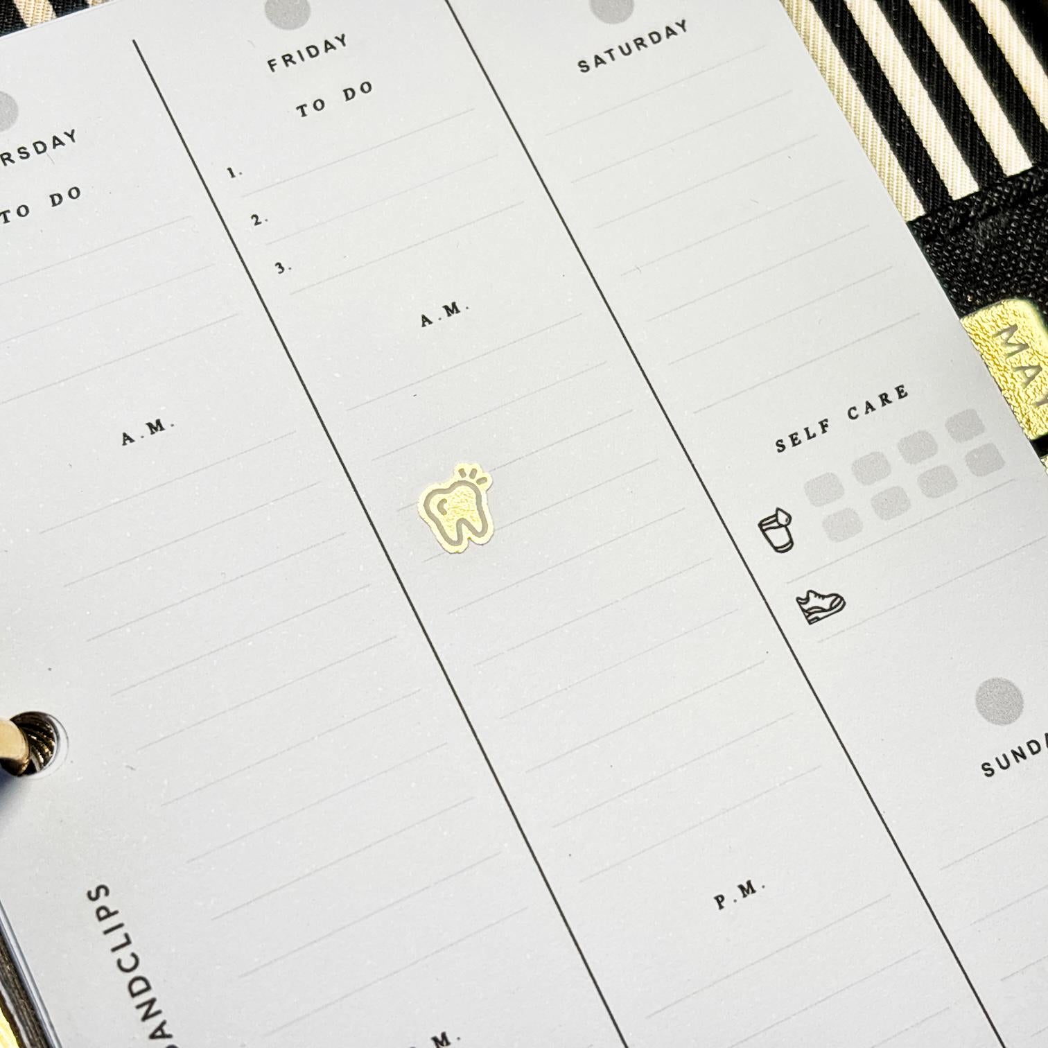 Gold Foil Dentist Appointment Planner Stickers: Mini Icon Stickers
