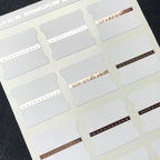Blank Tab Stickers - White with Foil trim