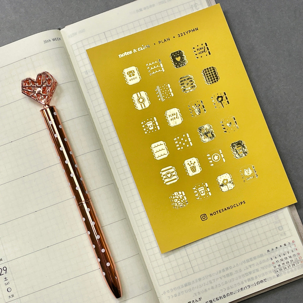 Foiled Planner Time Stickers: Mini Decorative Stickers