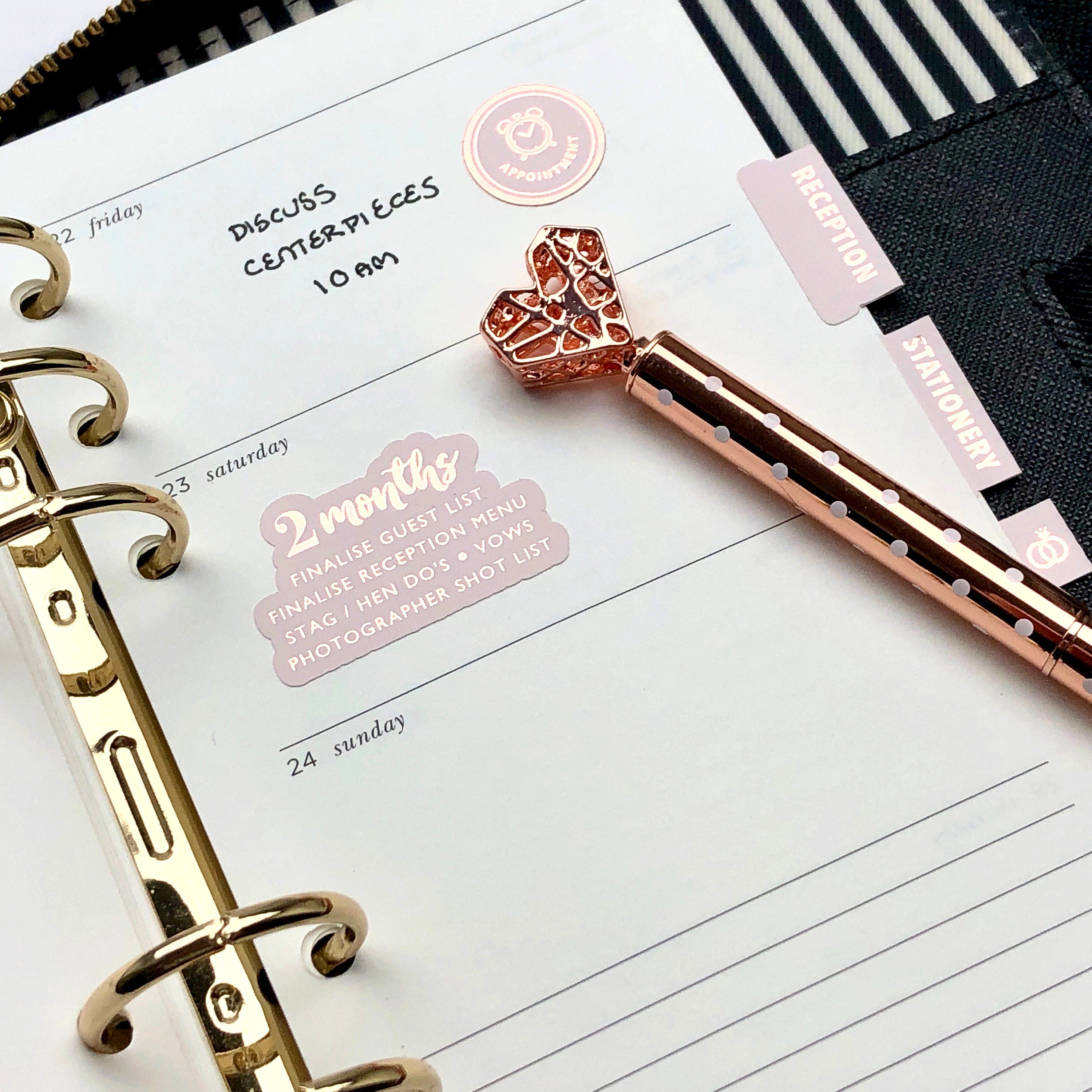 Foiled Milestone Wedding Planning Stickers