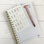 White Foiled Small Monthly Tabs