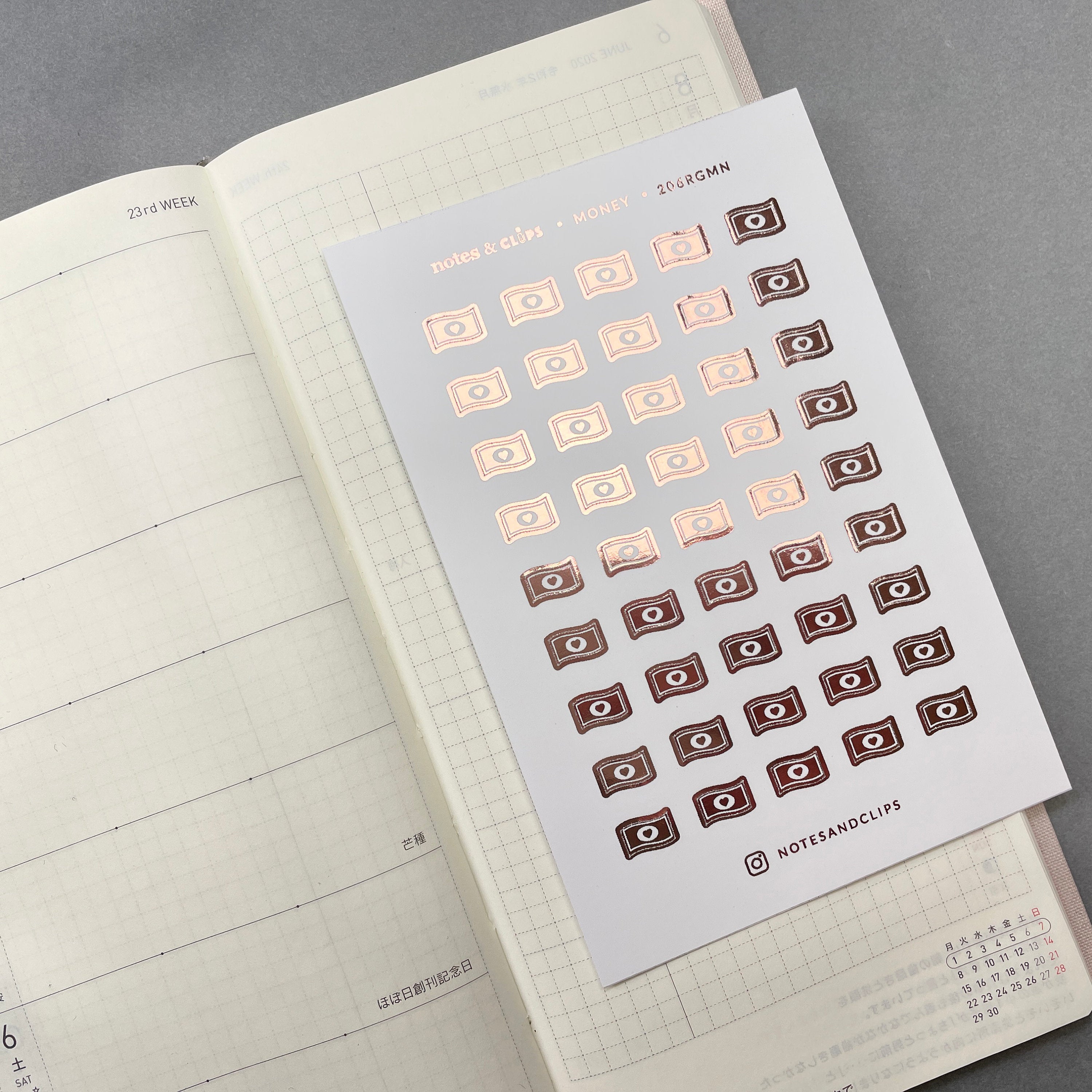 Foiled Mini Money Planner Stickers