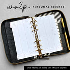 Minimalist Personal Planner Inserts: Undated WO2P, Self Care, 3 Month