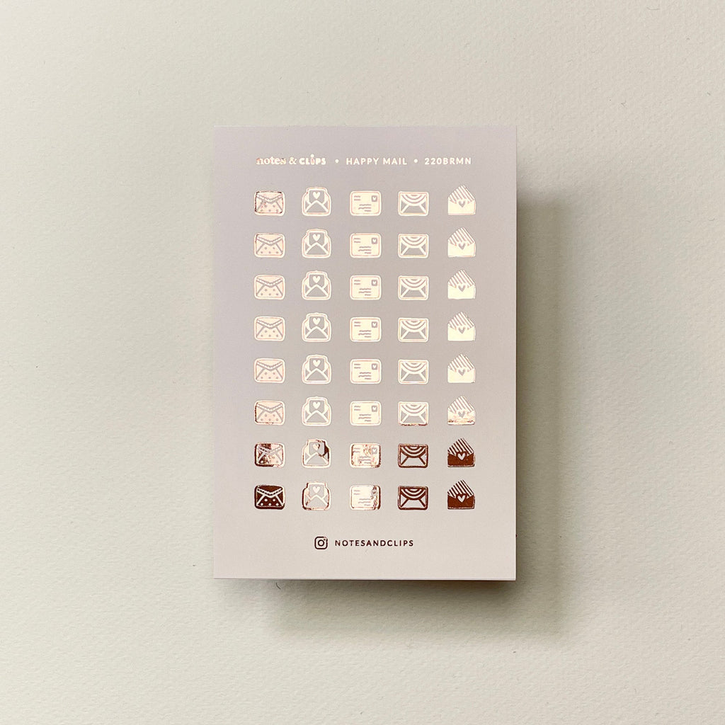 Foiled Happy Mail Mini Planner Icon Stickers