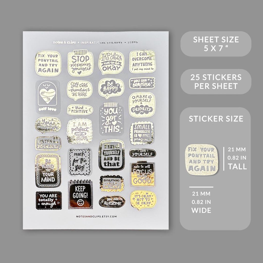 Foiled Inspiration Stickers for Planners
